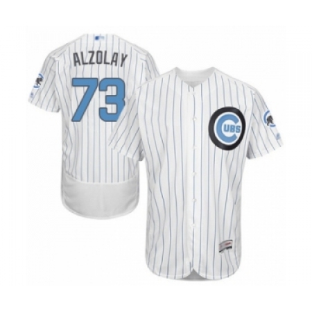 Men's Chicago Cubs #73 Adbert Alzolay Authentic White 2016 Father's Day Fashion Flex Base Baseball Player Jersey