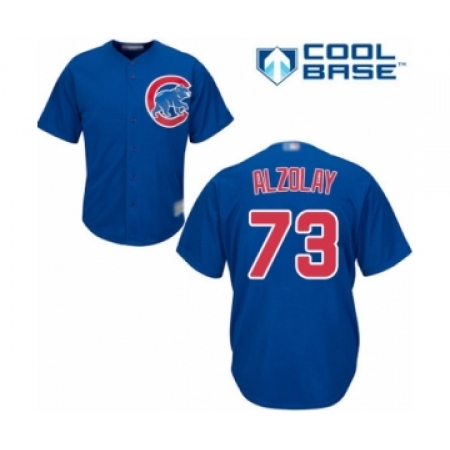 Youth Chicago Cubs #73 Adbert Alzolay Authentic Royal Blue Alternate Cool Base Baseball Player Jersey