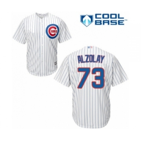 Youth Chicago Cubs #73 Adbert Alzolay Authentic White Home Cool Base Baseball Player Jersey