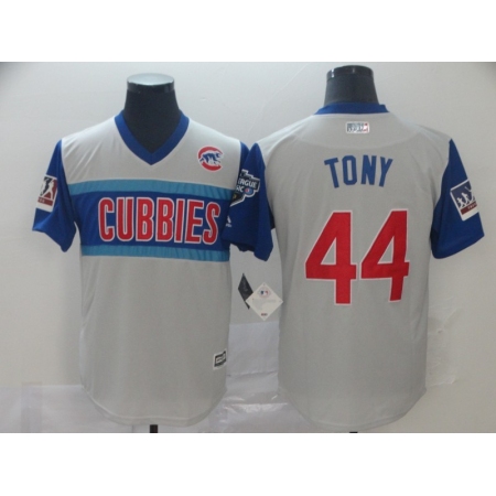 Men's Chicago Cubs #44 Anthony Rizzo Tony Authentic White Baseball Jersey