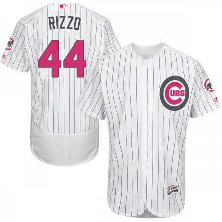Men's Majestic Chicago Cubs #44 Anthony Rizzo Authentic White 2016 Mother's Day Fashion Flex Base MLB Jersey