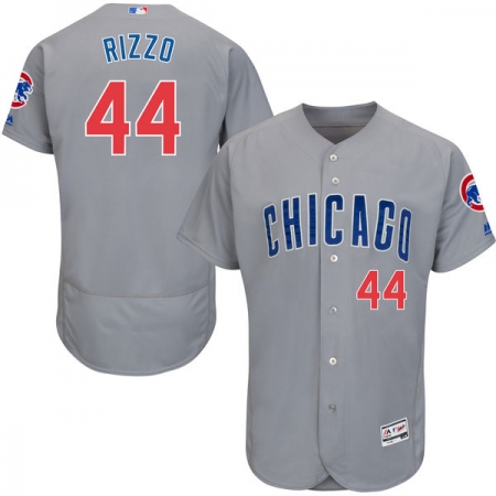 Men's Majestic Chicago Cubs #44 Anthony Rizzo Grey Road Flex Base Authentic Collection MLB Jersey