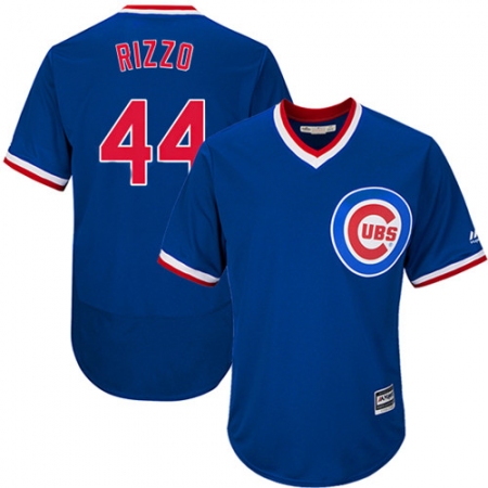 Men's Majestic Chicago Cubs #44 Anthony Rizzo Replica Royal Blue Cooperstown Cool Base MLB Jersey