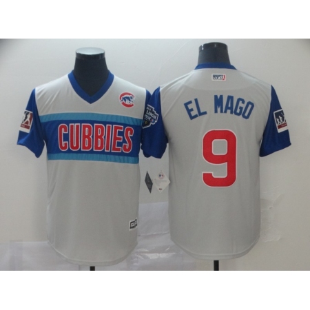 Men's Chicago Cubs Javier #9 Baez El Mago Jersey 2019 Little League Classic Repli