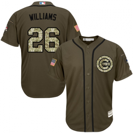 Men's Majestic Chicago Cubs #26 Billy Williams Authentic Green Salute to Service MLB Jersey