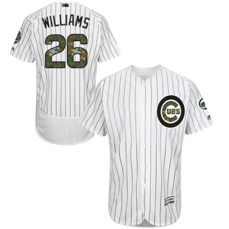 Men's Majestic Chicago Cubs #26 Billy Williams Authentic White 2016 Memorial Day Fashion Flex Base MLB Jersey