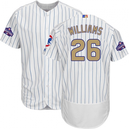 Men's Majestic Chicago Cubs #26 Billy Williams Authentic White 2017 Gold Program Flex Base MLB Jersey