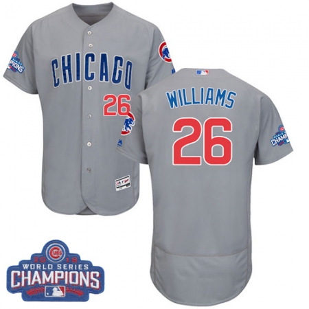Men's Majestic Chicago Cubs #26 Billy Williams Grey 2016 World Series Champions Flexbase Authentic Collection MLB Jersey