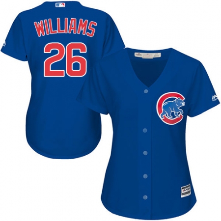 Women's Majestic Chicago Cubs #26 Billy Williams Authentic Royal Blue Alternate MLB Jersey