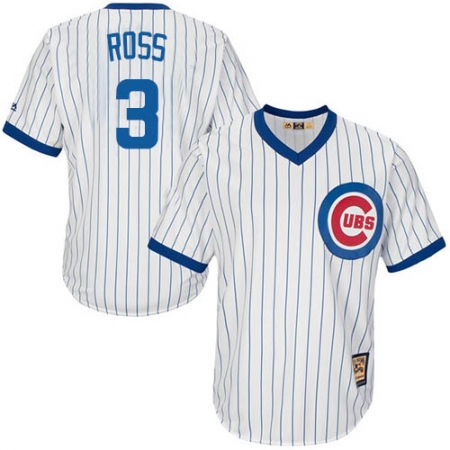 Men's Majestic Chicago Cubs #3 David Ross Authentic White Home Cooperstown MLB Jersey
