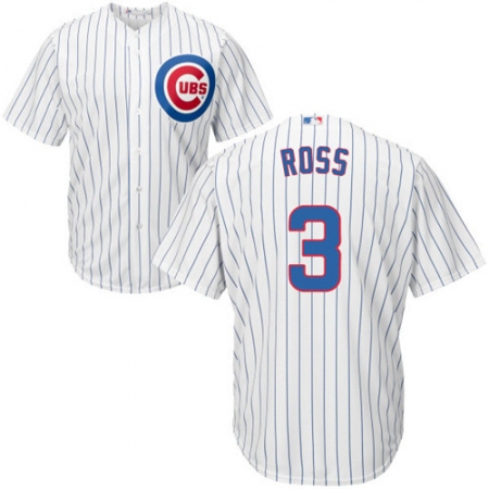 Men's Majestic Chicago Cubs #3 David Ross Replica White Home Cool Base MLB Jersey