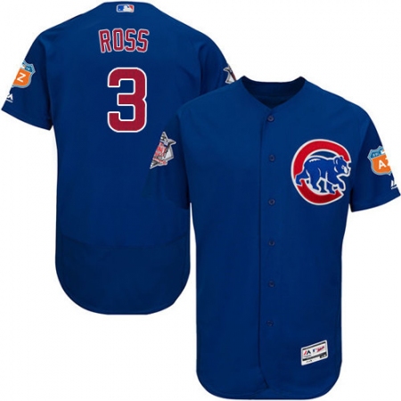 Men's Majestic Chicago Cubs #3 David Ross Royal Blue Alternate Flexbase Authentic Collection MLB Jersey