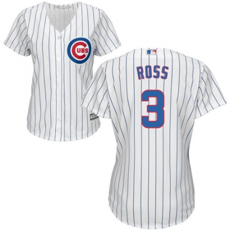Women's Majestic Chicago Cubs #3 David Ross Replica White Home Cool Base MLB Jersey