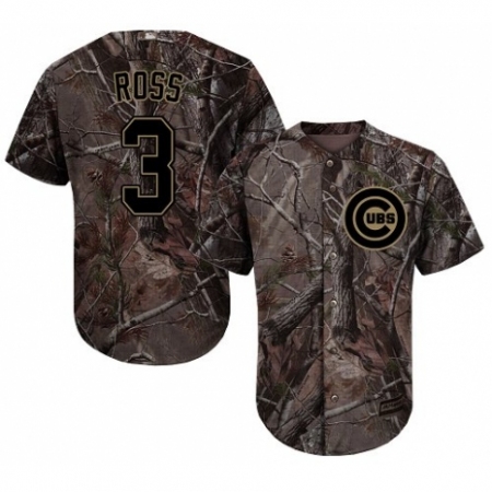 Youth Majestic Chicago Cubs #3 David Ross Authentic Camo Realtree Collection Flex Base MLB Jersey
