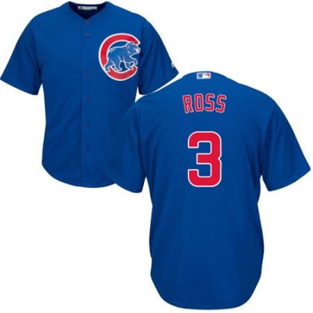 Youth Majestic Chicago Cubs #3 David Ross Replica Royal Blue Alternate Cool Base MLB Jersey