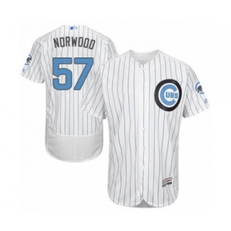 Men's Chicago Cubs #57 James Norwood Authentic White 2016 Father's Day Fashion Flex Base Baseball Player Jersey