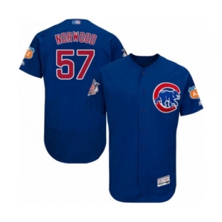 Men's Chicago Cubs #57 James Norwood Royal Blue Alternate Flex Base Authentic Collection Baseball Player Jersey