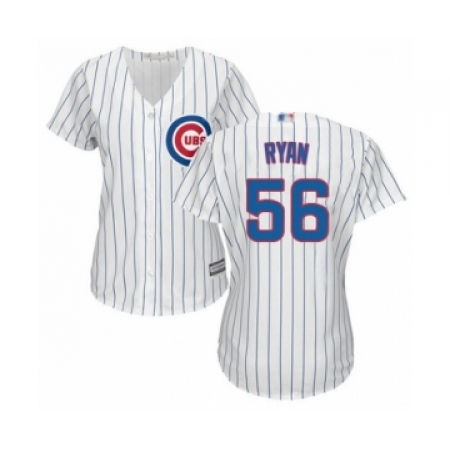 Women's Chicago Cubs #56 Kyle Ryan Authentic White Home Cool Base Baseball Player Jersey
