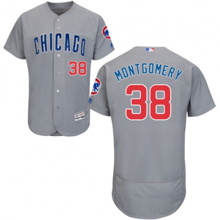 Men's Majestic Chicago Cubs #38 Mike Montgomery Grey Road Flexbase Authentic Collection MLB Jersey