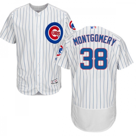 Men's Majestic Chicago Cubs #38 Mike Montgomery White Home Flexbase Authentic Collection MLB Jersey