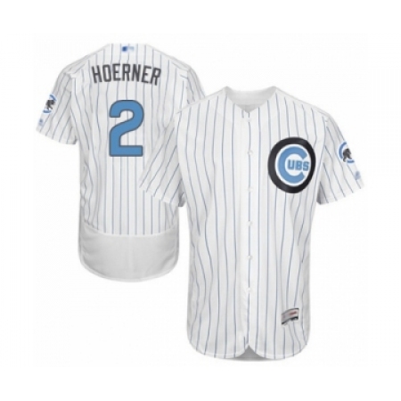 Men's Chicago Cubs #2 Nico Hoerner Authentic White 2016 Father's Day Fashion Flex Base Baseball Player Jersey