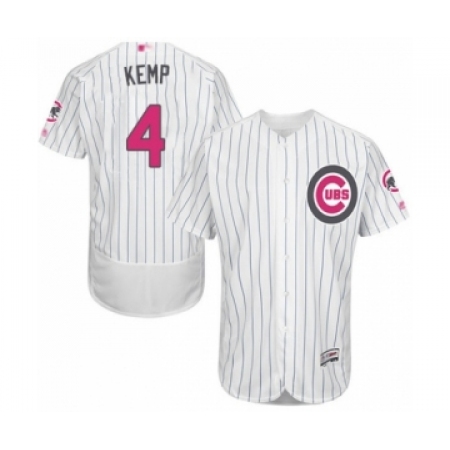Men's Chicago Cubs #4 Tony Kemp Authentic White 2016 Mother's Day Fashion Flex Base Baseball Player Jersey