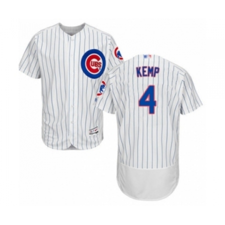 Men's Chicago Cubs #4 Tony Kemp White Home Flex Base Authentic Collection Baseball Player Jersey
